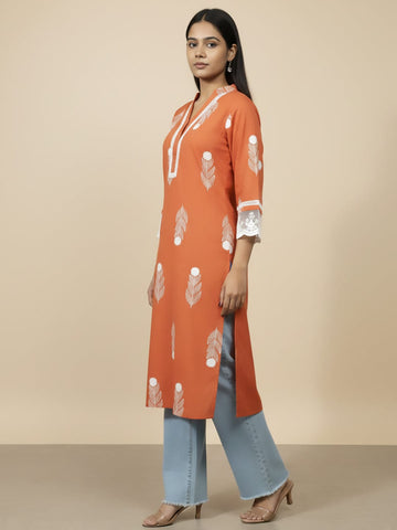 Varanga Boho-Chic Terracotta Ethnic kurta