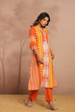 Geometric Border Kurta with Trousers