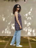 Blue Halter Neck Kurta For Summer