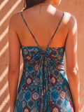 Desert Bloom Teal Strappy Dress