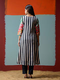 Vibrant Botanical Midnight Kurta