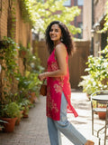 Tropical Pink Floral Halter Kurta