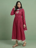 Varanga Women Fushia Emboridered Anarkali Kurta