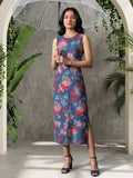 Varanga Blue Colored Women Summer Dress