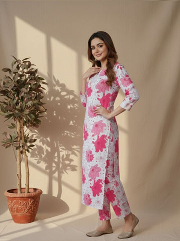 Summery Classic Abstract Printed Kurta Set