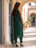 Aadvika Women Green Halter Neck Solid Straight Kurta Paired With Tonal Bottom And Printed Bhagalpuri Dupatta