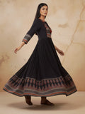 Varanga Midnight Heritage Ajrak-Print Cotton Anarkali