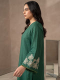 Green Embroidered Bell Sleeve Kurta Set With Straight Pants