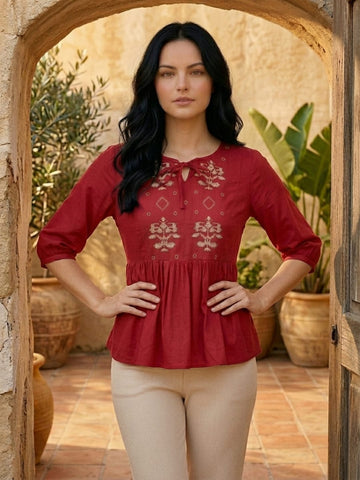 Varanga Women Summer Floral printed Top