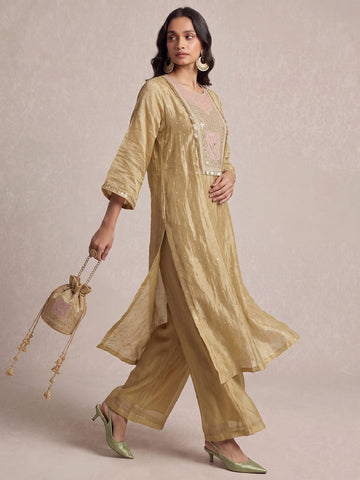 Gilded Champagne Kaftan Set