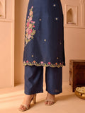 Teal Embroidered Kurta Set With Dupatta