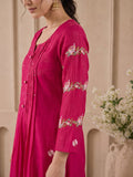 The Fuchsia Blossom Pin-Tuck Festival Women'S Kurta Suit