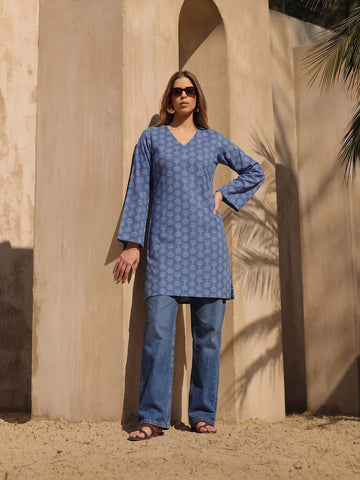 Women's Short Geometric Print Kurta