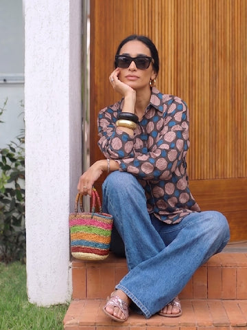 Varanga Women's geometric printed long shirt