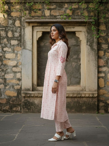 Varanga Pure Cotton Printed Kurta with Trousers