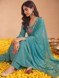 Women'S Mul Chanderi Kurta Set With Chiffon Dupatta
