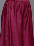Varanga Women Fuchsia Lace Embellished Sleeveless Straight Kurta Paired With Tonal Plazzo And Dupatta