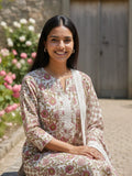 Varanga Women Floral Printed Regular Pure Cotton Kurta with Trousers & With Dupatta