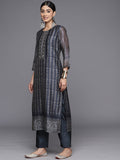 Varanga Women Printed Regular Sequinned Chanderi Silk Kurta with Trousers & With Dupatta