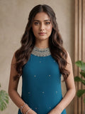 Starlight Teal Straight-Cut women's kurta
