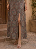 Varanga Brown Colored Women Summer Dress