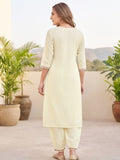 Varanga Women Floral Motif Thread Embroidered Yoke Kurta with Trouser & Dupatta