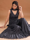 Women's Embroidered Shimmer Short Kurta With Palazzo And Dupatta