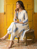 Women's Indigo Bloom Cotton Kurta Set