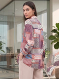 Multi Coloured Slim Collar Long Sleeves Colourblocked Shirt