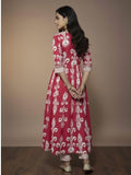 Vibrant Magenta V-Neck kurta Set with dupatta