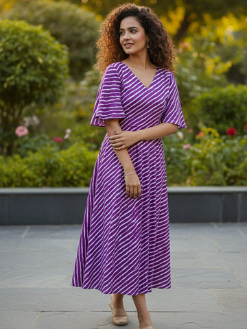 Purple  Breeze A-Line Dress