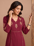 Noor Maroon Embroidered Kurta & Trouser