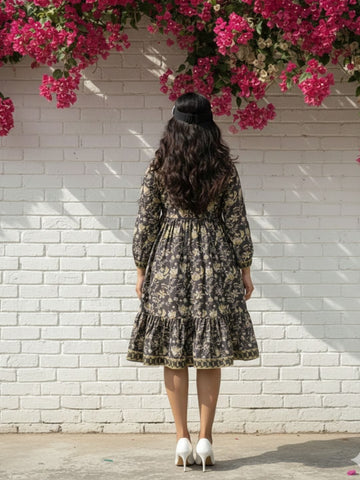 Summer Block Printed Midi Dress