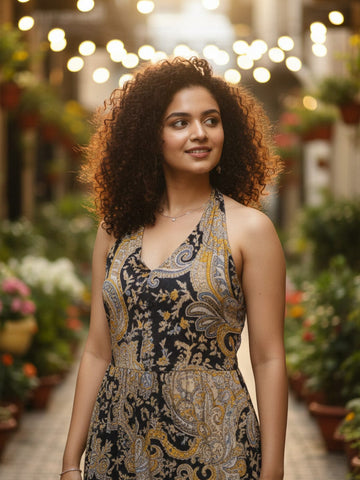 Pure cottpon Tropical Trails Printed Dress