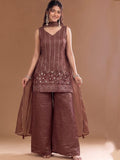 Varanga Embroidered Kurta With Dupatta | Poly Georgette | Festive