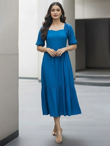 Blue Dress With Flare