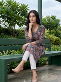 Varanga Women Paisely Printed Sequin Embroidered V Neck Kurta