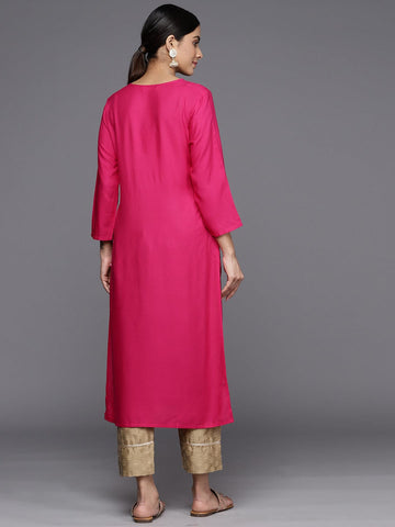 varanga women pink ethnic motifs printed kurta