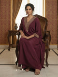 Zari Embroidered Neck Flared Kaftan with Trouser