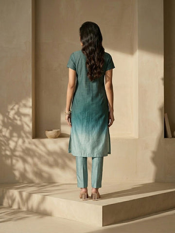 The Celestial Ombre, Embroidered Kurta Set