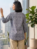 Navy Coloured Slim Collar Long Sleeves Floral Shirt