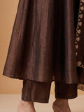 Women's Mocha Elegance Embroidered Anarkali Set
