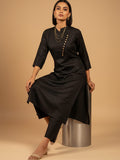 Women black Contemporary A-Line Kurta