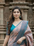 Ethnic Motifs Silk Cotton Handloom Banarasi Saree