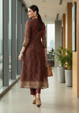 Varanga Women Brown Printed Straight Kurta Paired With Solid Bottom And Printed Dupatta