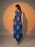 Floral Print Blue  Kurta Set