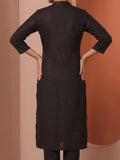 Black Thread Embroidered A-Line Kurta Set