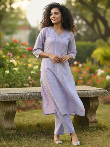 The Lavender Linear kurta Set