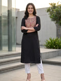 Varanga Women Jaipuri Ethnic Printed Yoke with Tassel & Shell Detailed Straight Kurta