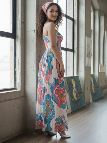 Corset Dress in Abstract Print